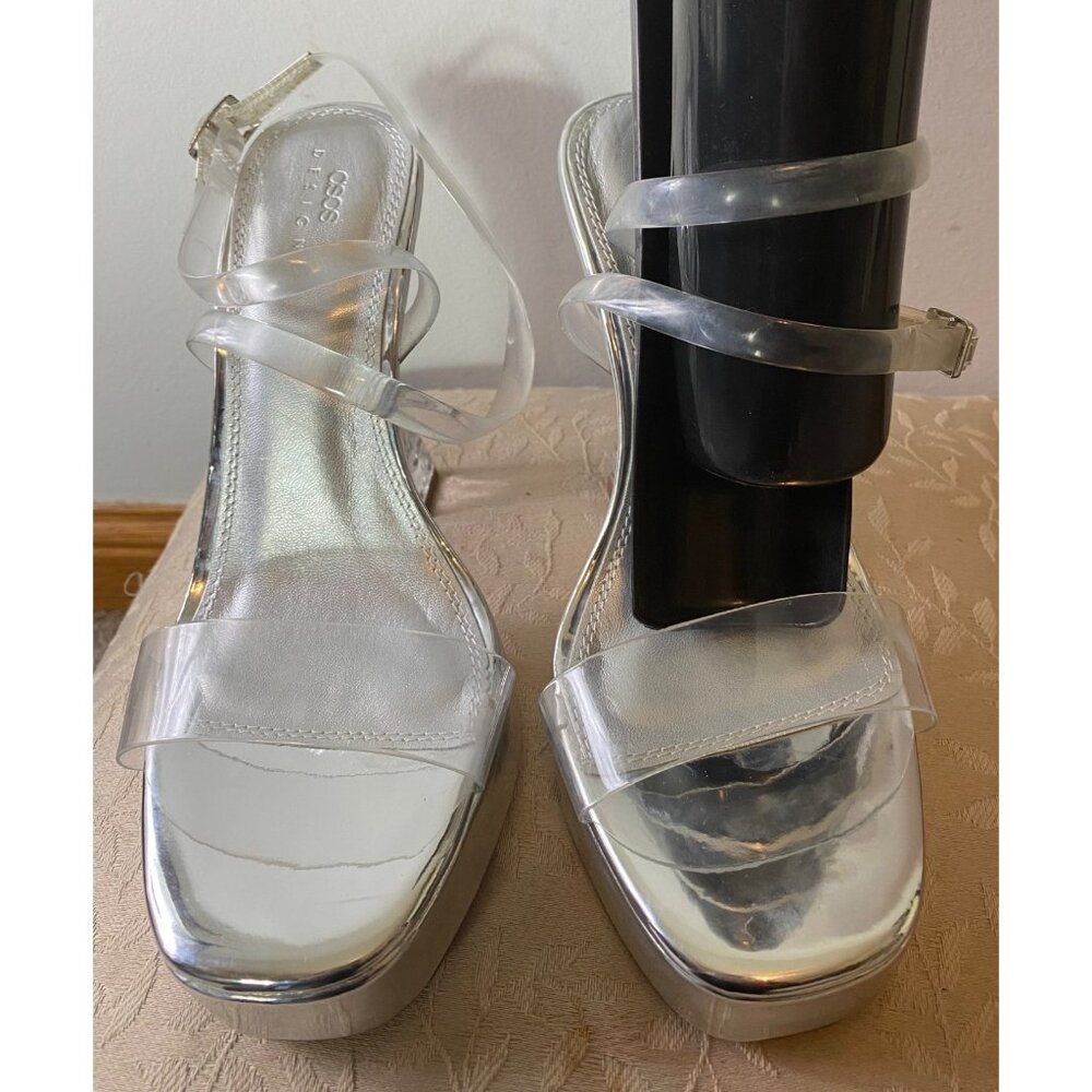 Steve Madden Silver and Clear Platform Heels - Picture 7 of 9